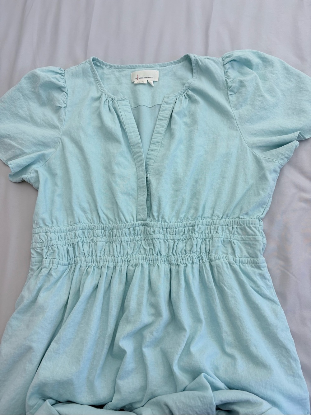 Anthropologie  Light Blue  V‑Neck Maxi Dress - Picture 11 of 13